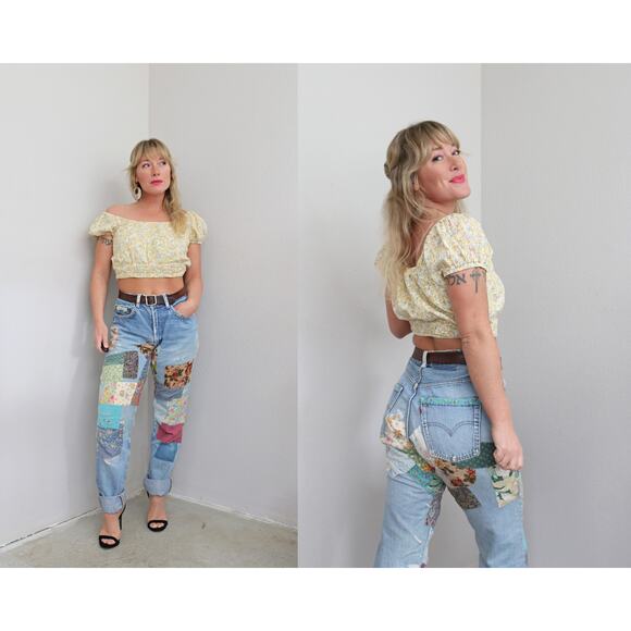 Levi's Denim - Early 1980s Vintage Levi's USA Made 505 Hand Patched Jeans Women's SM MD 31" 32"
